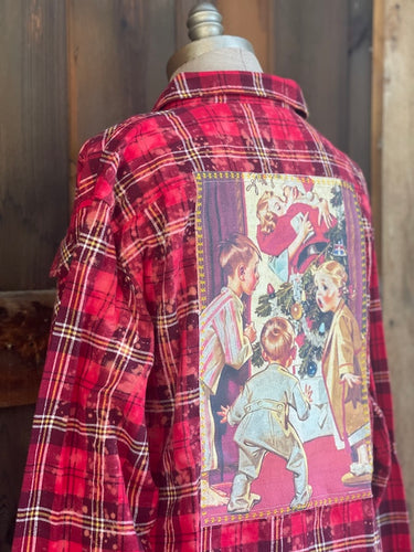 I Saw Mommy Kissing Santa Claus Art Flannel